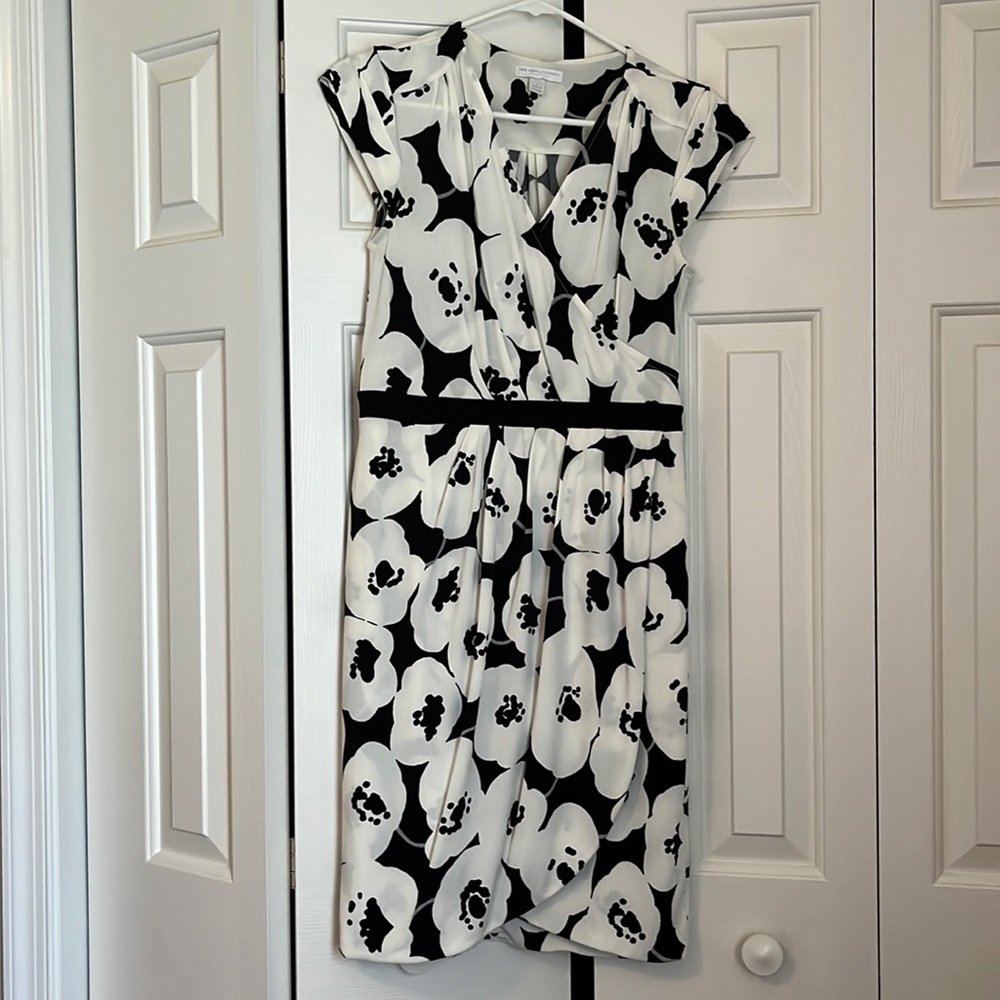 Black and white floral dress